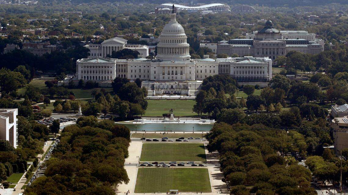 FILE - This Sept. 18, 2019, file photo shows the view of the U.S. Capitol building from the Washington Monument in Washington. Calls for Washington, D.C., statehood have increased following Wedneday’s riot at the Capitol. (AP Photo/Patrick Semansky, File)