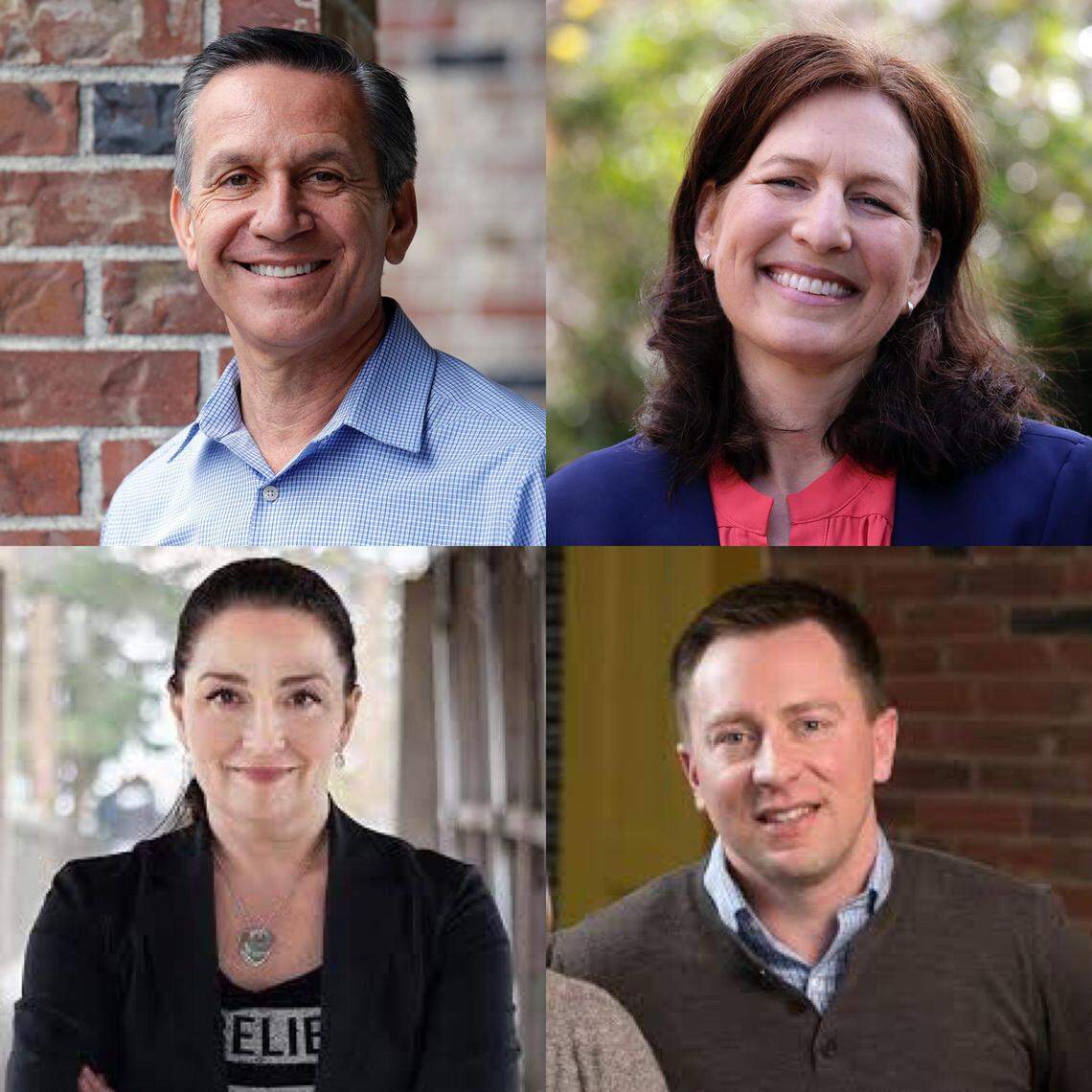 Clockwise from top left, Dino Rossi, Kim Schrier, Jason Rittereiser and Shannon Hader