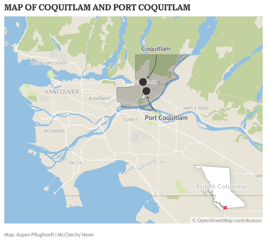 A map shows the neighboring areas of Coquitlam and Port Coquitlam.