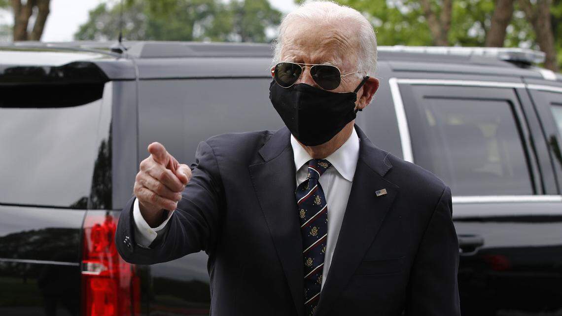 Joe Biden appears in public on Memorial Day after staying home for months in pandemic