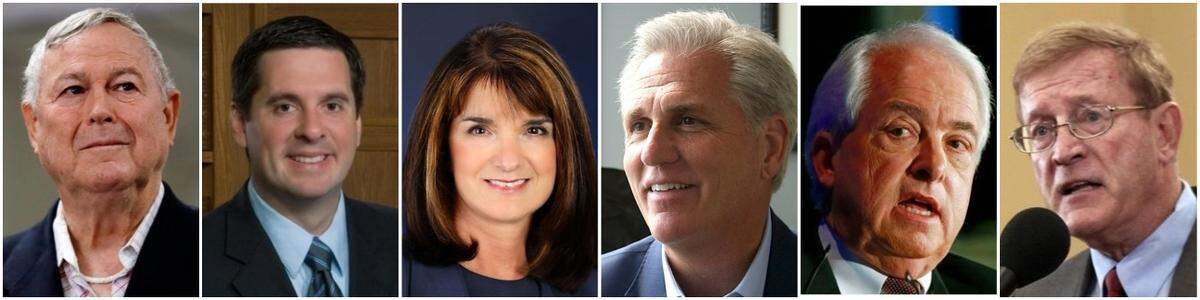 Dana Rohrabacher, Devin Nunes, Diane Harkey, Kevin McCarthy, John Cox, Paul Cook