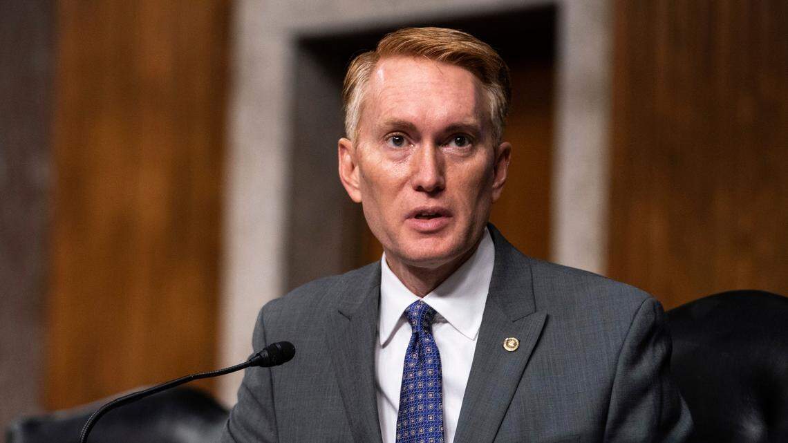 Sen. James Lankford, R-Okla., speaks a hearing with the Senate Appropriations Subcommittee on Labor, Health and Human Services, Education, and Related Agencies, on Capitol Hill in Washington, Wednesday, Sept. 16, 2020. (Anna Moneymaker/New York Times, Pool via AP)