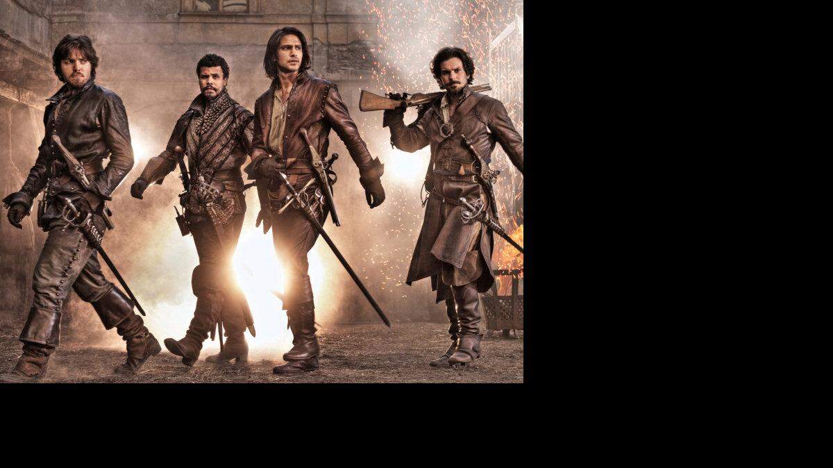 BBC's "The Musketeers" is a more modern look at the classic "Three Musketeers" from Dumas.  Athos (TOM BURKE), Porthos (HOWARD CHARLES), D'Artagnan (LUKE PASQUALINO) and  Aramis (SANTIAGO CABRERA) (Steven Neaves/BBC/MCT)
