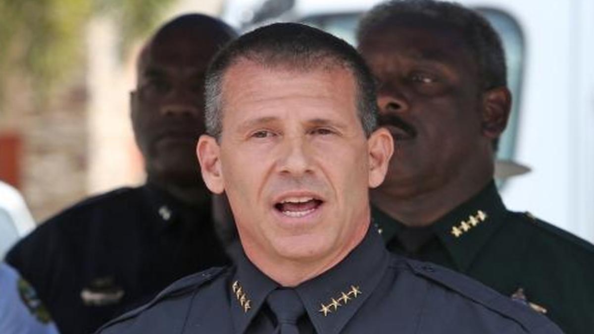 Chief John Mina, Orlando Police, during a press briefing on Monday.
