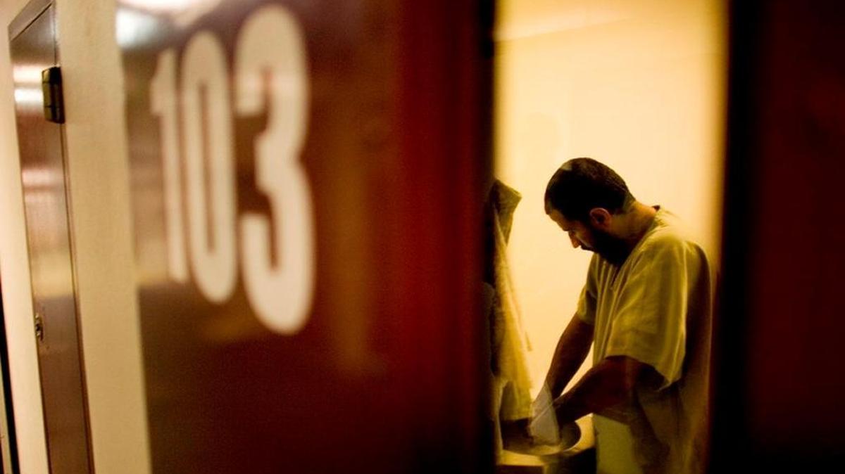 A Guantánamo prisoner held in single-cell confinement at Camp 5 on Nov. 19, 2008 in this photo approved for release by the U.S. military.