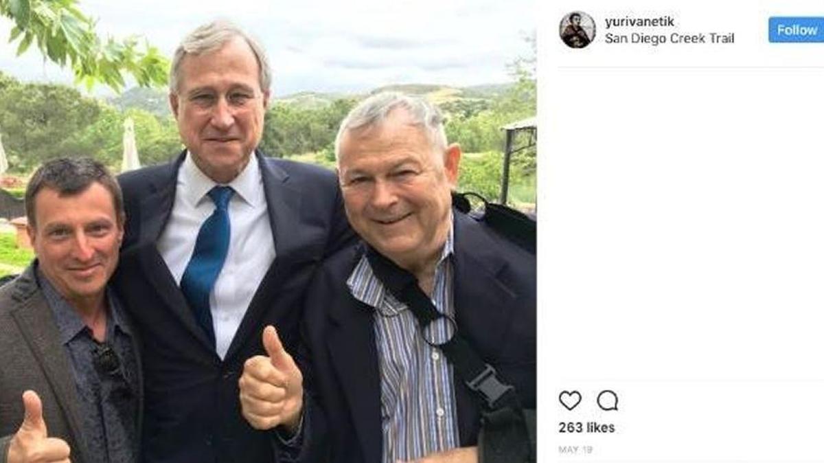 A 2017 social media posting by Yuri Vanetik (l) shows him with Rep. Dana Rochabacher, R-Calif. (r), and Ed Cox, chairman of the New York State Republican Party.