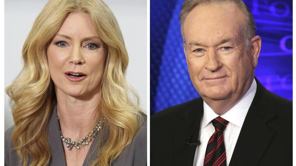 In this combination photo, former Fox News contributor Wendy Walsh, left, appears at a news conference in the Woodland Hills section of Los Angeles on Monday, April 3, 2017, and Fox News personality Bill O'Reilly appears on the set of his show, "The O'Reilly Factor" on Oct. 1, 2015 in New York. Amid mounting allegations of sexual harassment by O’Reilly, parent 21st Century Fox is investigating one of those claims against its popular host. The investigation is in response to a complaint lodged last week by Wendy Walsh, who formerly was a regular guest on Fox News' "The O'Reilly Factor.”