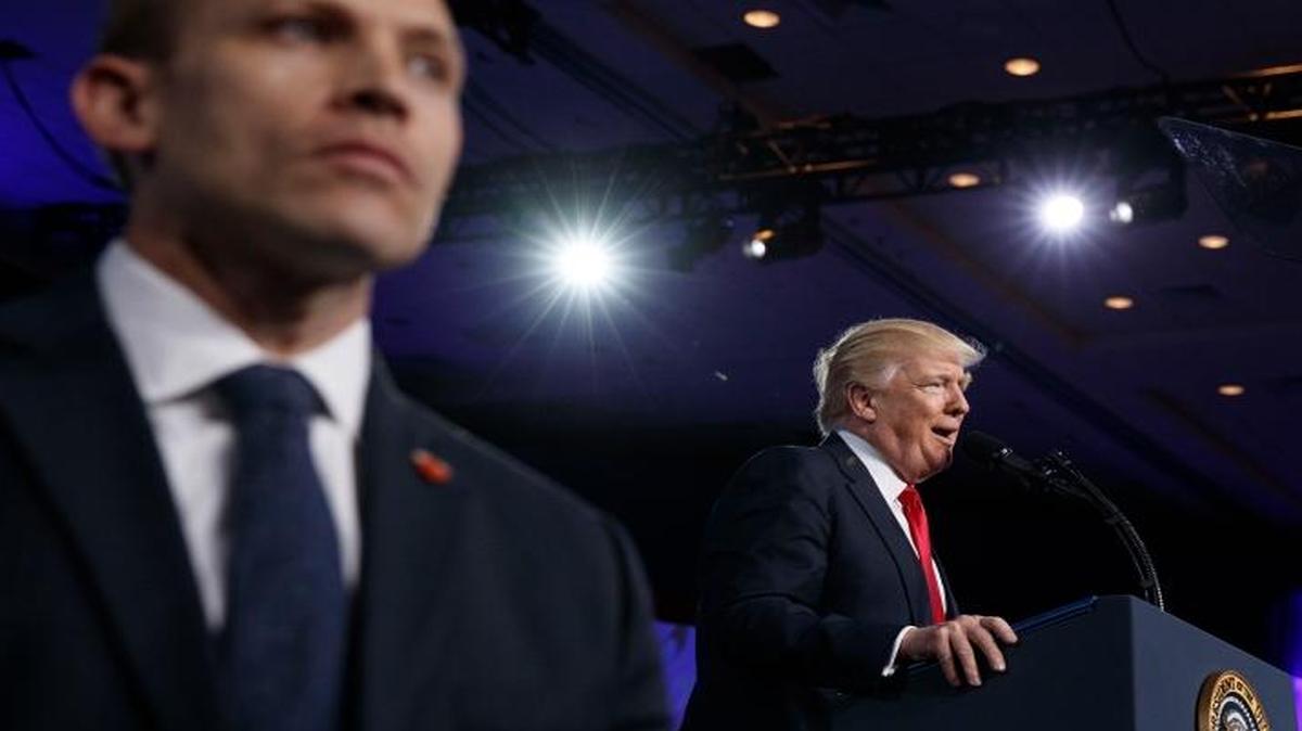 President Donald Trump speaks at the Conservative Political Action Conference (CPAC), Friday, Feb. 24, 2017, in Oxon Hill, Md.