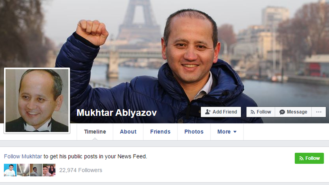 Fugitive Kazakh banker and opposition figure Mukhtar Ablyazov, shown here on his Facebook page, is alleged to have laundered money through the purchase U.S. properties with the help of his son-in-law Ilyas Khrapunov.