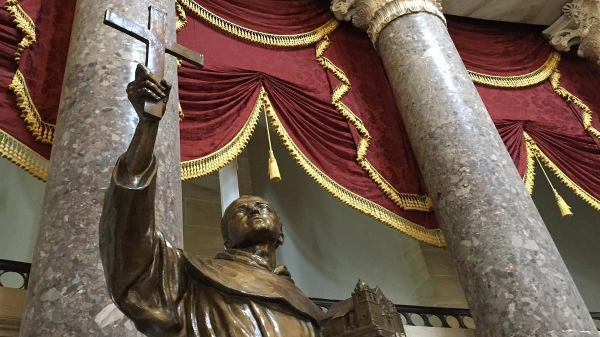 
A statue of Father Junípero Serra of California has been in the National Statuary Hall Collection in Washington since 1931. Serra will be canonized by Pope Francis on Wednesday. Photo taken on April 24, 2015.
