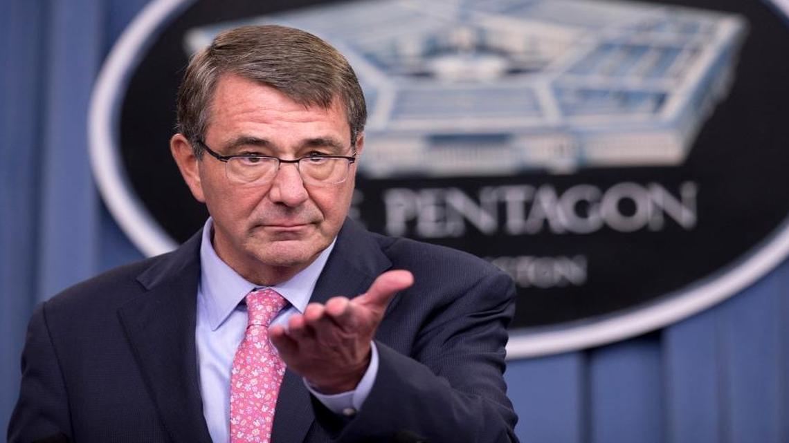 
Defense Secretary Ash Carter told reporters Wednesday that Russian airstrikes may have been in areas with no Islamic State forces. 
