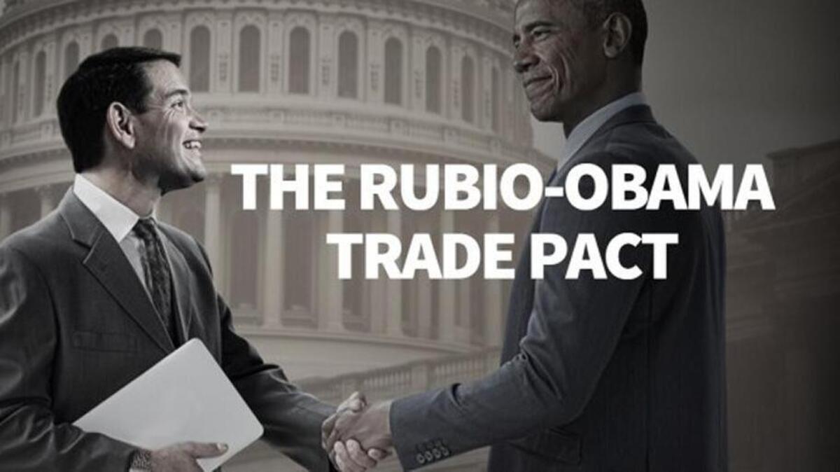 Photoshopped fake photo of Marco Rubio and Barack Obama
