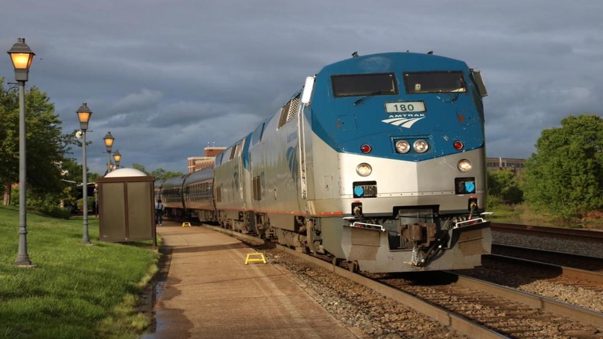 An Amtrak train stops at Alexandria, Va., on May 13, 2017. Several of the nation’s railroads won’t meet a 2018 deadline to install a collision avoidance system Congress required a decade ago.