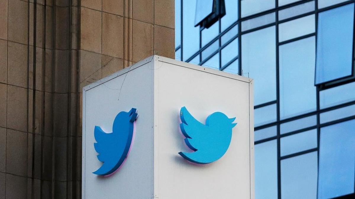 A logo adorns a Twitter sign outside of the company’s headquarters in San Francisco. Twitter is among major social media platforms that are coming under scrutiny on Capitol Hill to determine if they are doing enough to police for fake and extremist content.