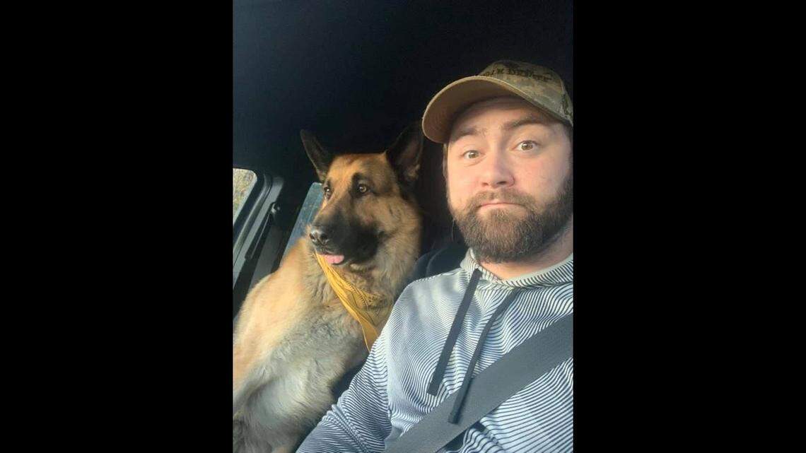 Julian Desmarais is pictured with Koda.