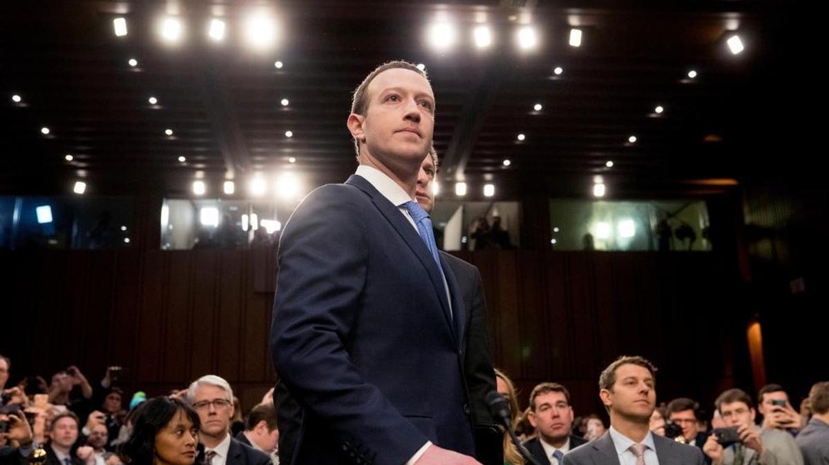 Facebook CEO Mark Zuckerberg arrives to testify before a joint hearing of the Commerce and Judiciary Committees on Capitol Hill in Washington on Tuesday about the use of Facebook data to target American voters in the 2016 election.