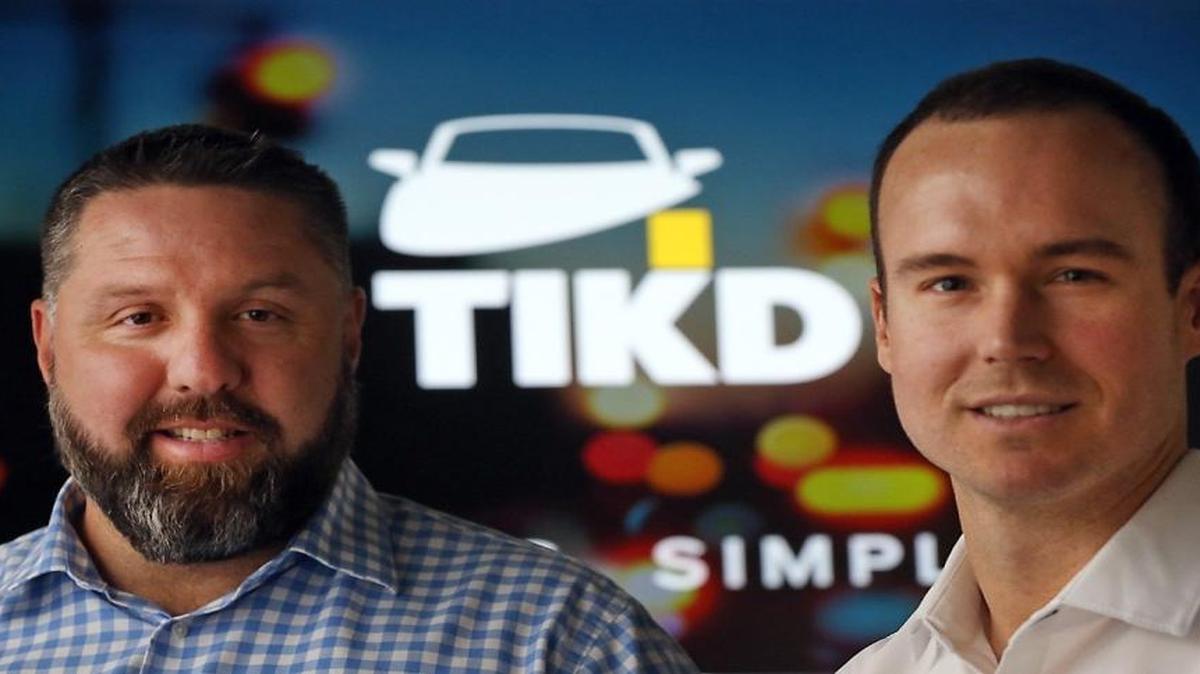 Christopher Riley, CEO and founder, and Tim Berthold, COO of TIKD, are shown at their offices in Coral Gables. TIKD is a tech startup that will fight traffic tickets and offer a no-points guarantee.