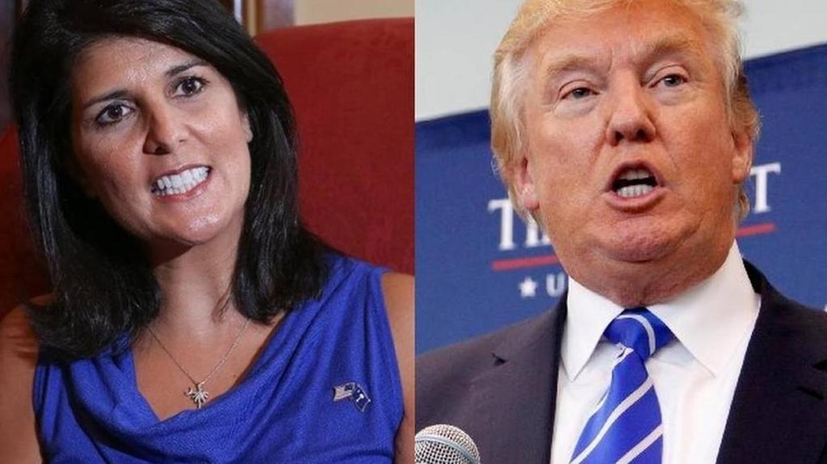 Republican S.C. Gov. Nikki Haley (left) and GOP presidential front-runner Donald Trump