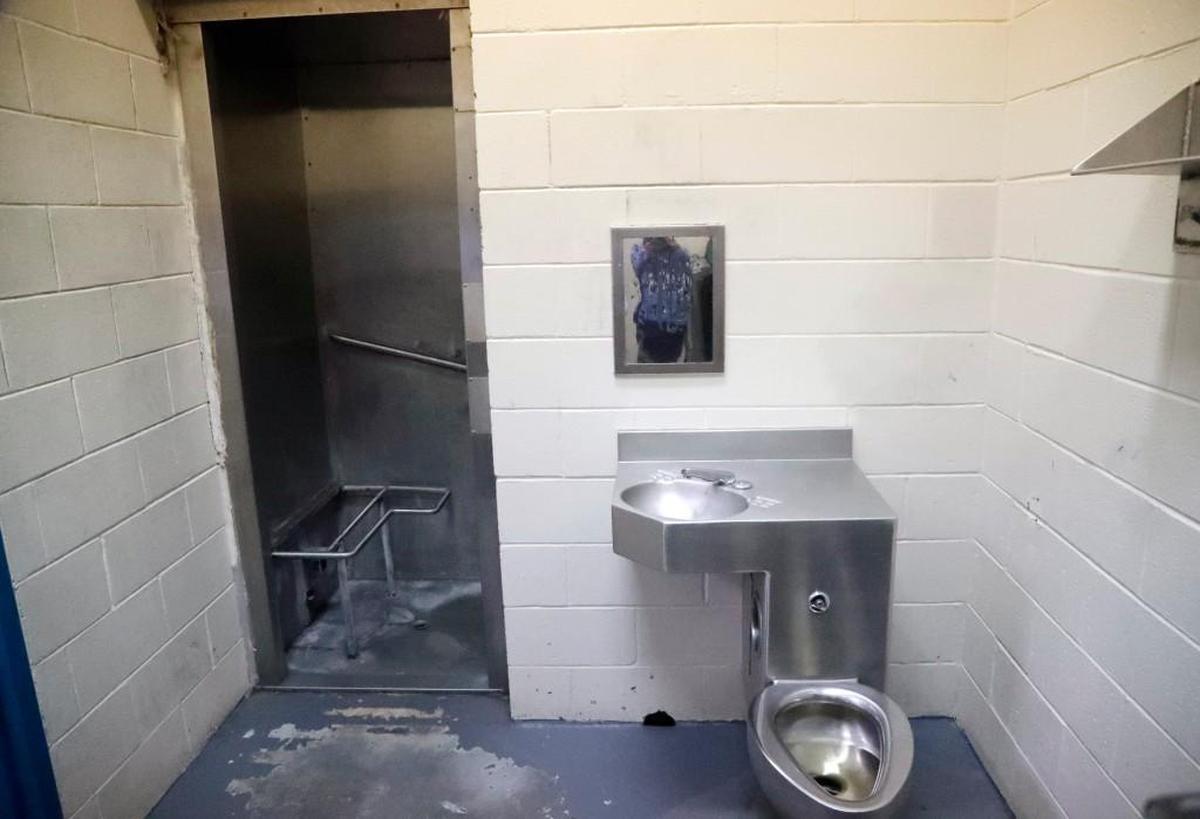 In 2007, a 17-year-old inmate hung himself in this shower in his cell in the Moore County jail. Two inmates committed suicide in the jail that year; since the move to a new jail in 2014, the county hasn’t had a death.
