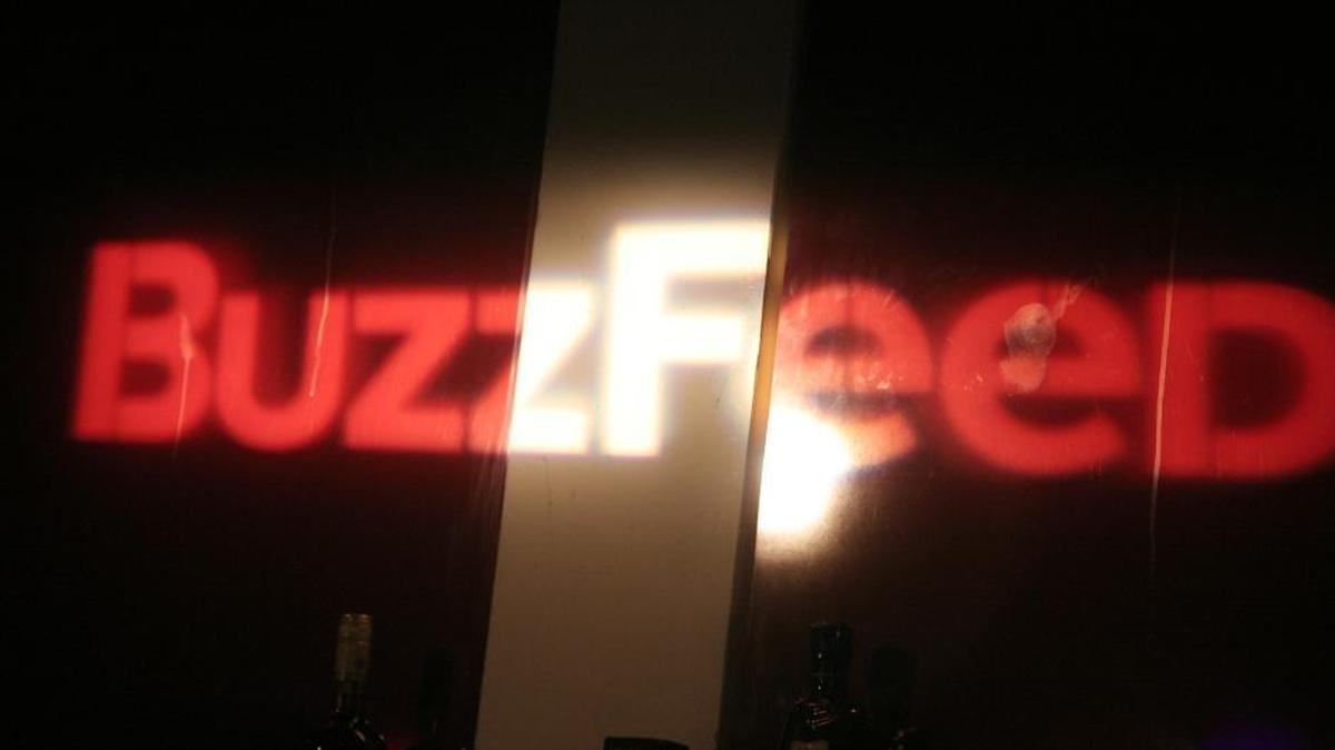 Sponsor logos are seen at BuzzFeed's Throwback Thursday: '90s Nostalgia Night presented by Hasbro Game Night and Canon PowerShot at the Canal Room on Thursday, Nov. 21, 2013 in New York. (Photo by Andy Kropa/Invision for BuzzFeed/AP Images)