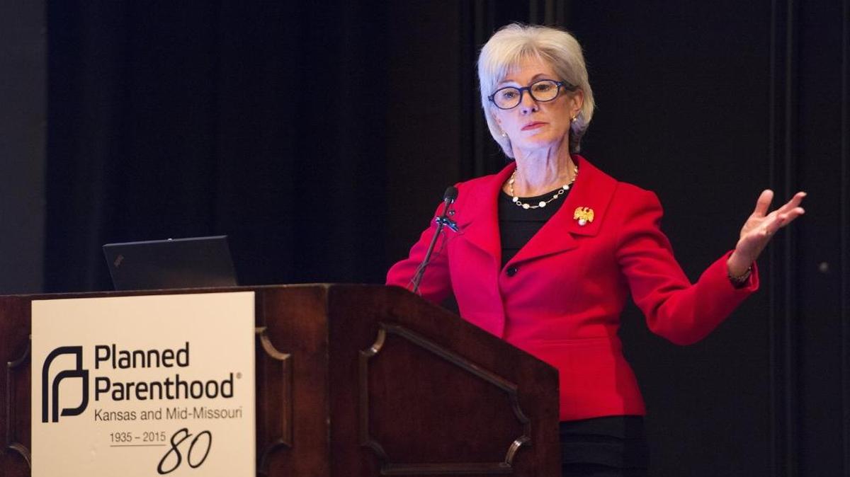 Former HHS Secretary Kathleen Sebelius was the keynote speaker at the Planned Parenthood Kansas and Mid-Missouri conference Monday at the InterContinental Hotel on the Plaza in Kansas City.