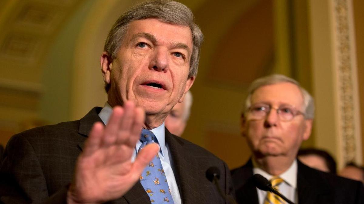 Sen. Roy Blunt, R-Mo., left, voted for two Republican gun amendments on Monday. One would have delayed gun sales to people on the terror watch list for three days and the other would have boosted funds for background checks.