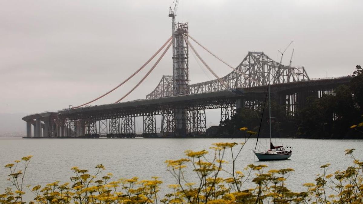 The eastern span of the San Francisco-Oakland Bay Bridge during construction in 2011.