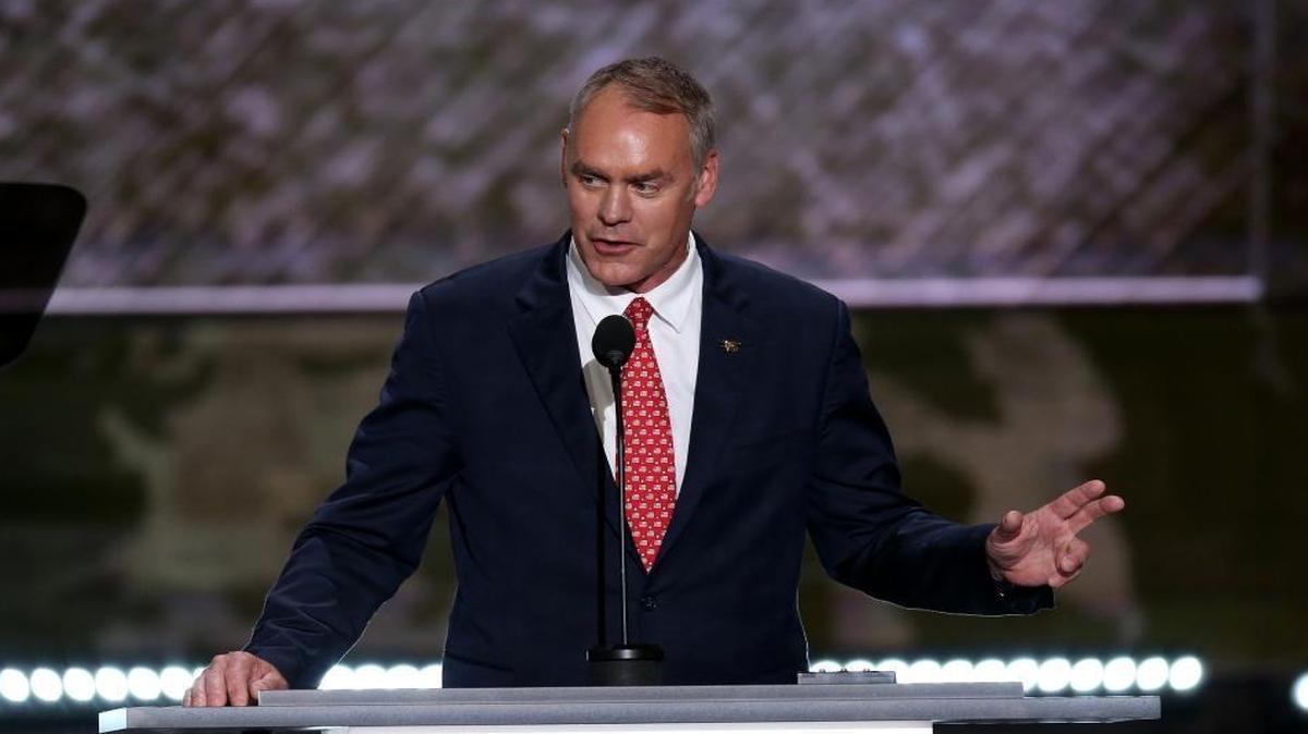 Montana Republican Rep. Ryan Zinke, seen at the Republican National Convention in Cleveland on July 18, has been tapped to be Interior Secretary.