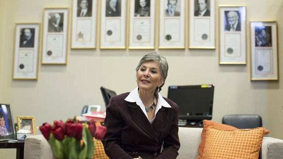 Sen. Barbara Boxer, D-Calif., meets with reporters in her Capitol Hill office in June.
