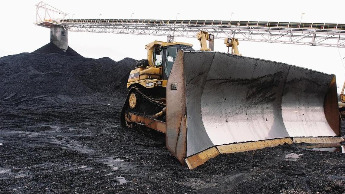 In this March 9, 2006, file photo, a large bulldozer sits ready for work at Peabody Energy’s Gateway Coal Mine near Coulterville, Ill.