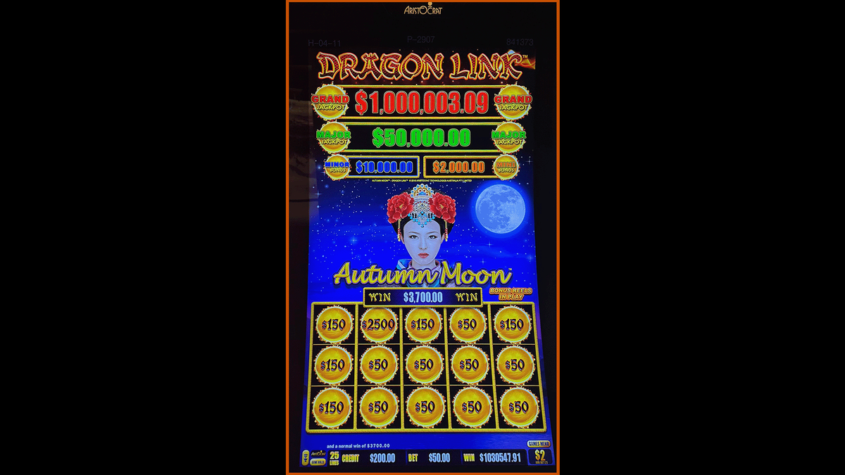 A gambler won a $1 million jackpot prize on a Dragon Link slot machine.