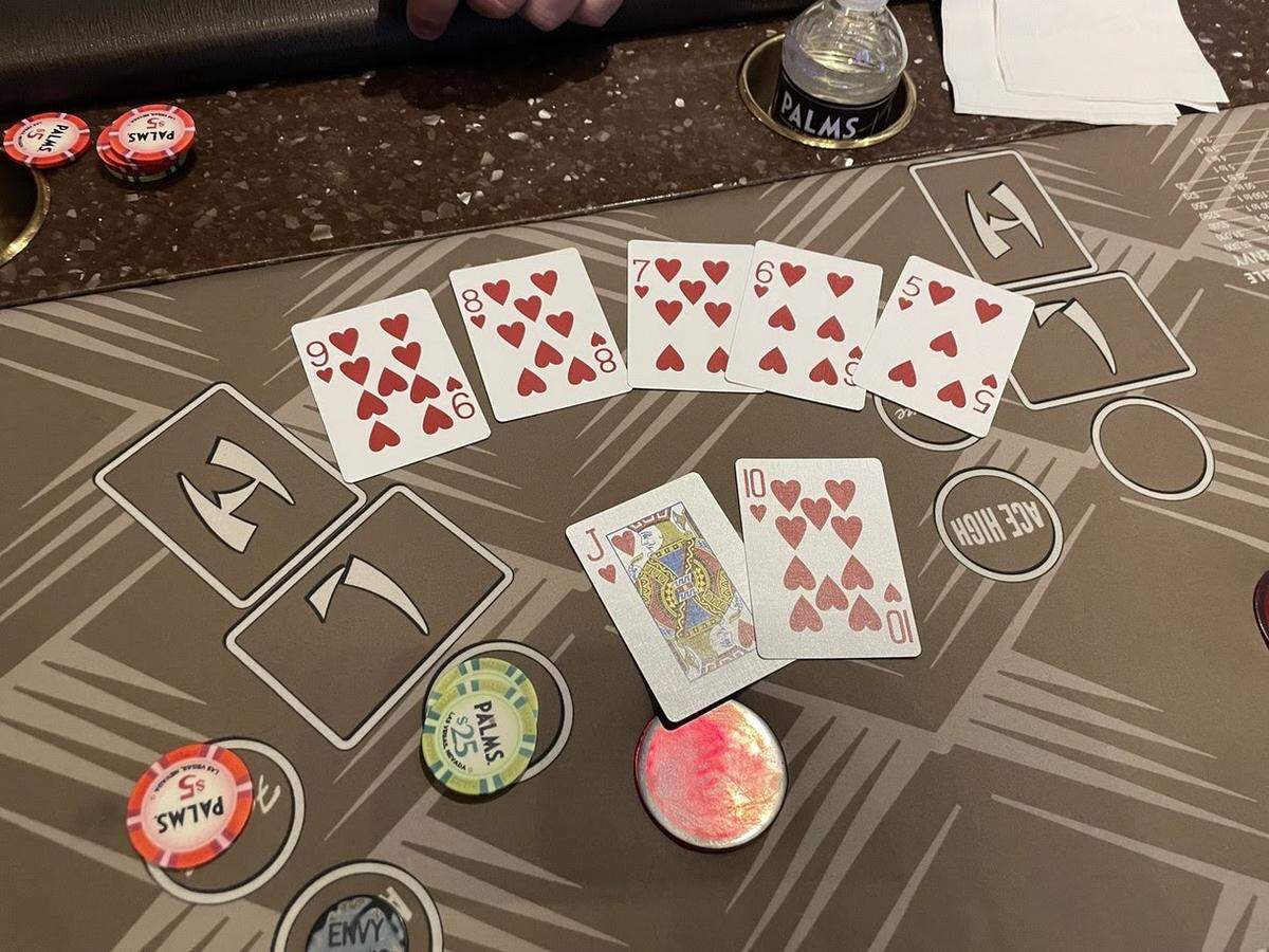 The straight flush is pictured.