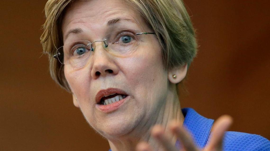 U.S. Sen. Elizabeth Warren, D-Mass., addresses business leaders.