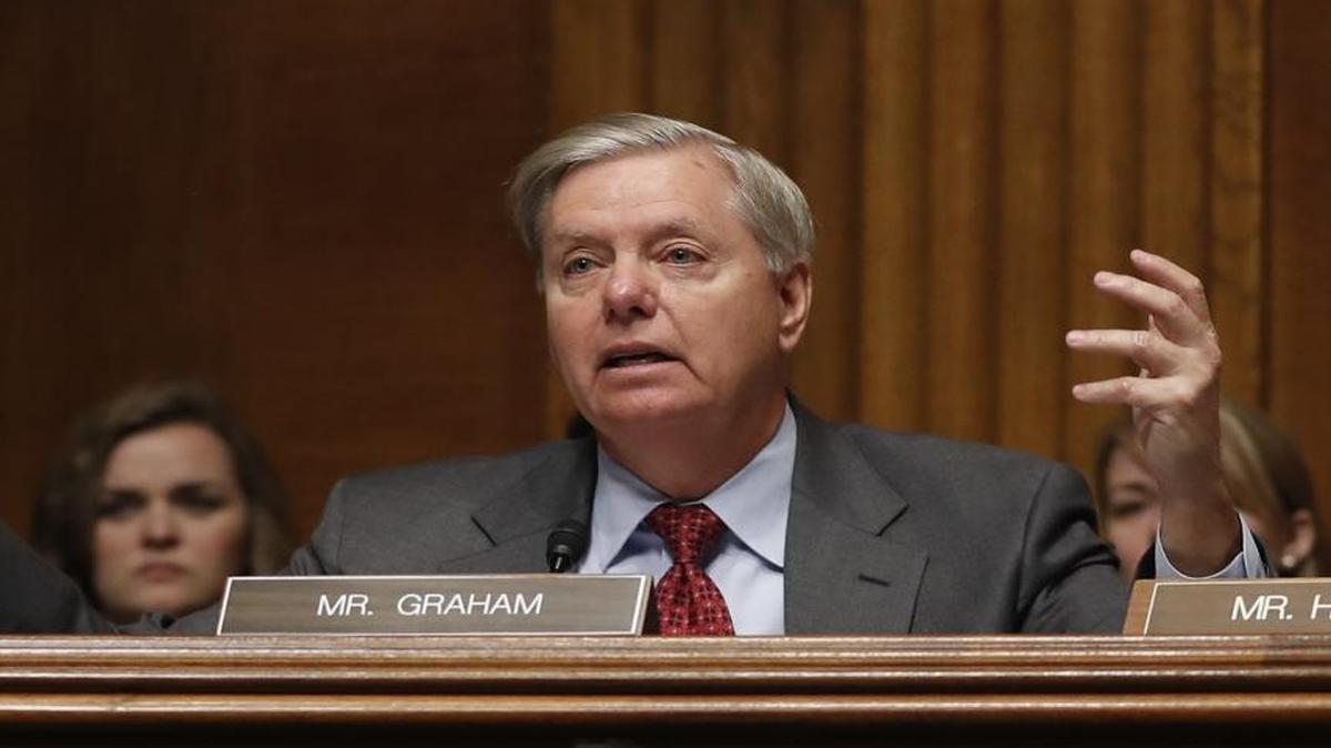 Senate Judiciary Committee member Sen. Lindsey Graham, R-S.C. questions FBI Director James Comey as he testifies on Capitol Hill in Washington, Wednesday, May 3, 2017, before the committee's hearing: "Oversight of the Federal Bureau of Investigation."