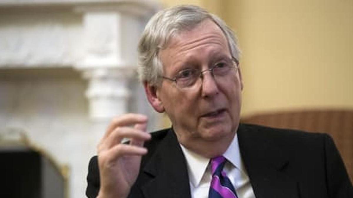 Senate Majority Leader Mitch McConnell, R-Ky., in his Capitol Hill office on Thursday, 12/21/2017.