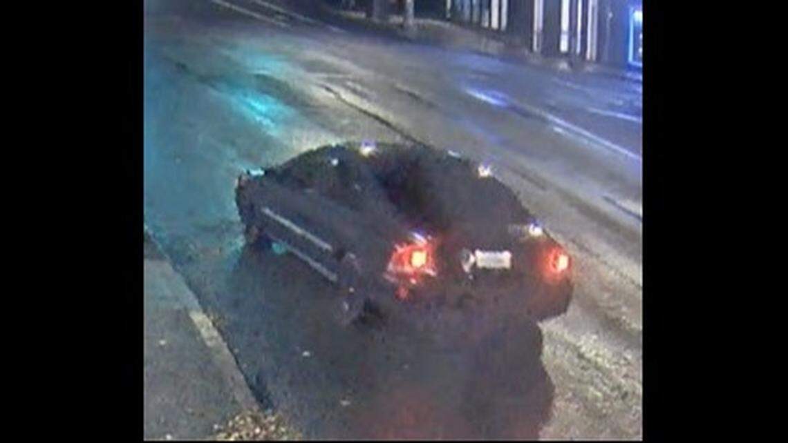 Police said they suspect this dark-colored Volvo S-60 is connected to the ballot box fires in Portland and Vancouver.