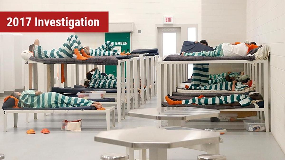 Inmates in one of the pods in the new jail, which was built recently in Moore County. Moore County had two deaths in 2007 which records indicate observation protocols weren't followed. Both were hangings; one led to a lawsuit and an out of court settlement. It involved a 17-year-old. But since the move into the new jail in 2012, the county hasn't had a death.