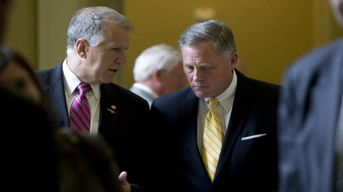 Says Sen. Thom Tillis, here with fellow N.C. Republican Sen. Richard Burr in 2015: “I, for one, have no intention of sitting down and watching another re-run of the same divisive partisanship we see year after year.”