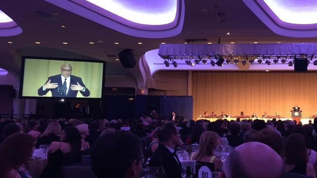 Comedian Larry Wilmore roasts President Barack Obama at the 2016 White House Correspondents' Association dinner