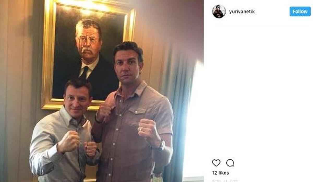 This social media posting in April 2016 by California GOP fundraiser Yuri Vanetik shows him with now-embattled Rep. Duncan Hunter. The Justice Department in early 2018 began looking at the campaign finances of the Southern California congressman.
