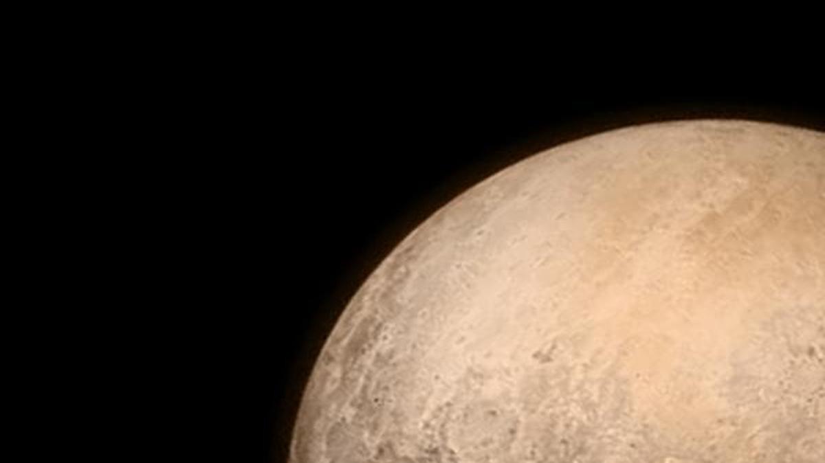 
Pluto as seen by New Horizons as it approached on Monday. On Tuesday, it passed within 8,000 miles of the body, after a journey of 3 billion miles. New Horizons’ visit to Pluto comes 50 years to the day when the Mariner 4 spacecraft began the U.S. visits to the planets by passing near Mars. 
