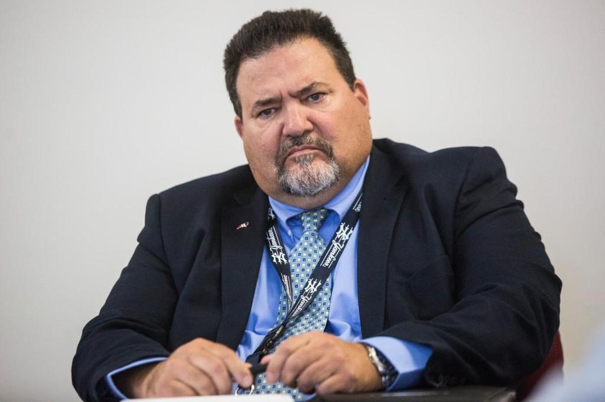 Chris Wood, jail team leader, answers questions during a recent interview.