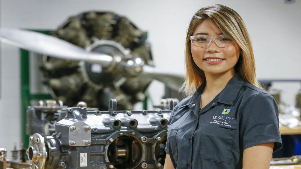 Tam Nguyen, 18, decided that it was smarter for her to attend WATC for an aviation maintenance degree instead of going to a traditional four-year university. (Sept. 15, 2017)