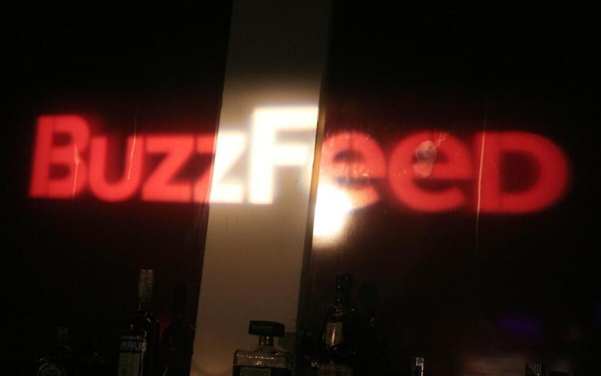 Sponsor logos are seen at BuzzFeed's Throwback Thursday: '90s Nostalgia Night at the Canal Room on Nov. 21, 2013, in New York.