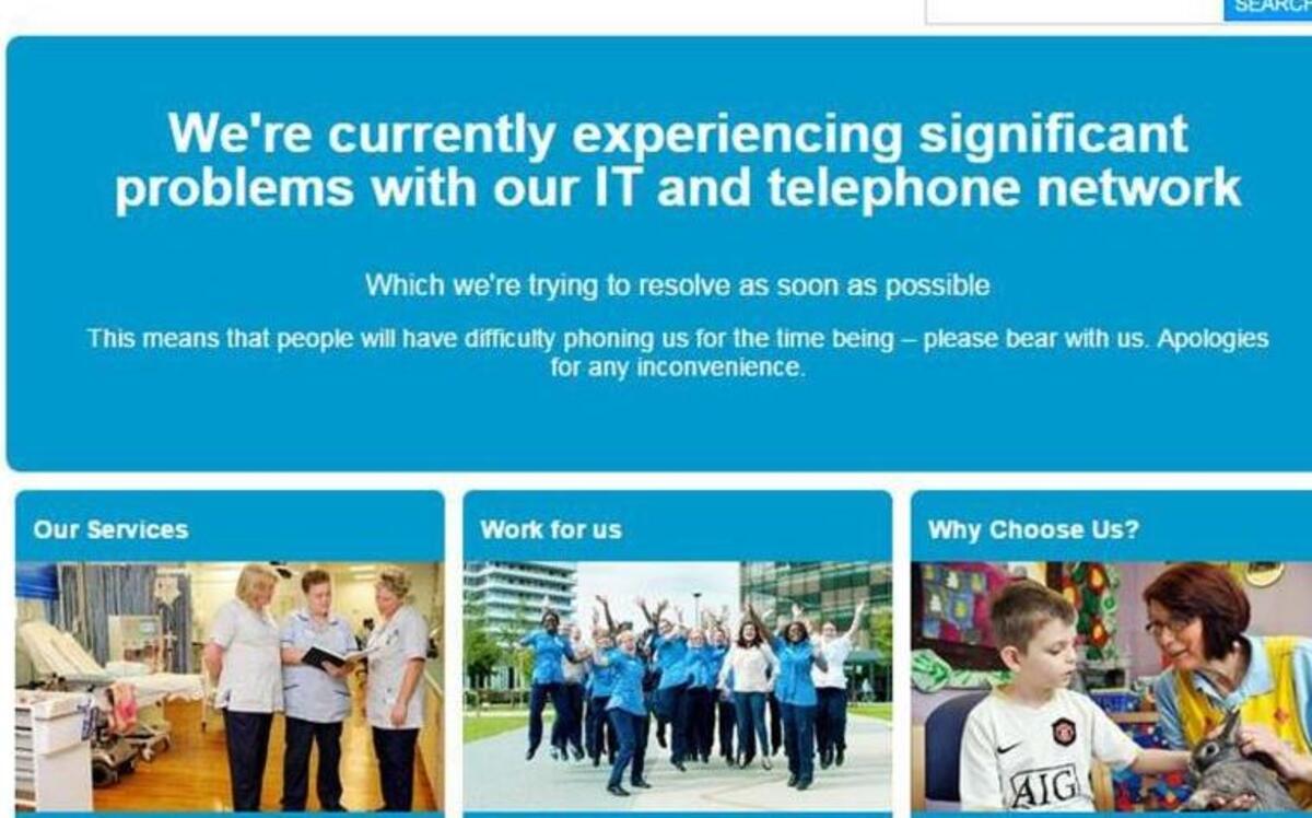 A screengrab from a website of Britain's National Health Service explaining the impact of a massive computer hack that affected computers in 74 countries Friday.