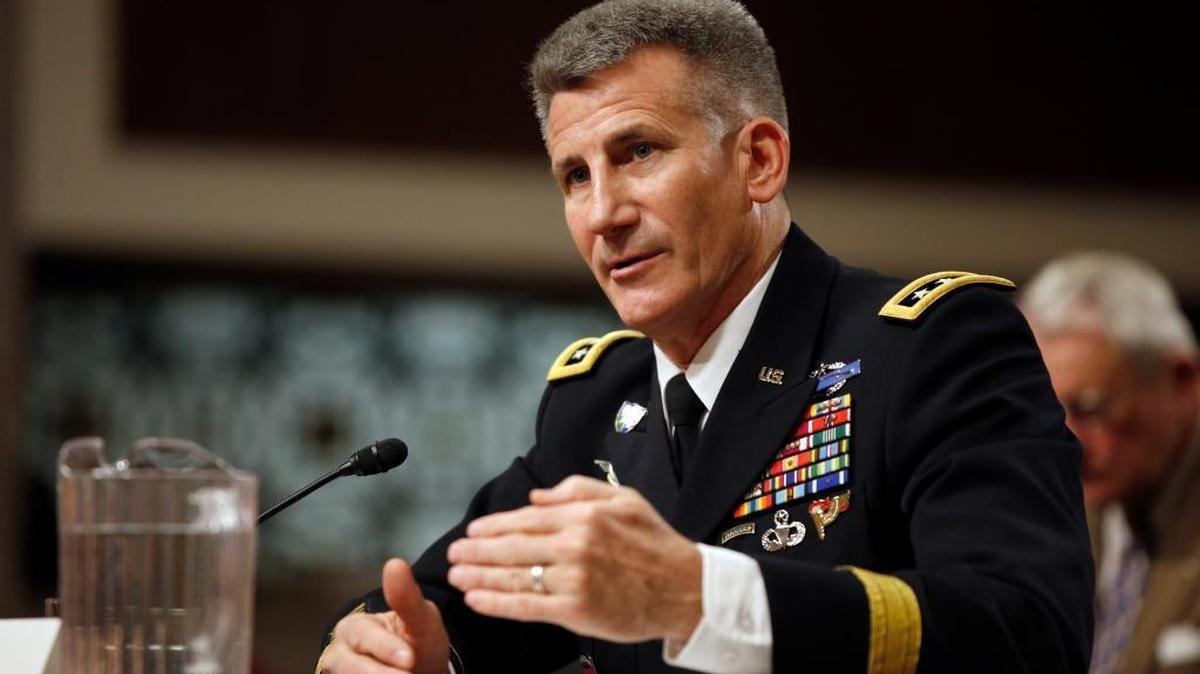 In this photo taken Jan. 28, 2016, Gen. John Nicholson testifies on Capitol Hill in Washington.