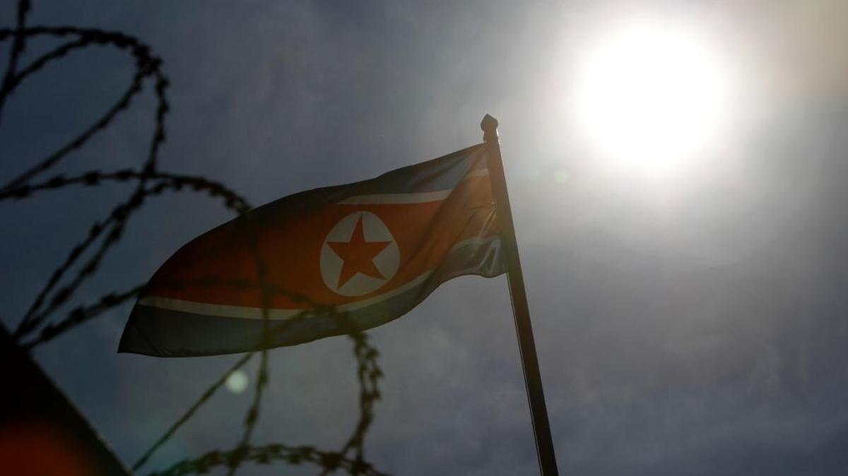 A North Korean flag waves at North Korean Embassy in Kuala Lumpur, Malaysia, Saturday, Feb. 25, 2017.