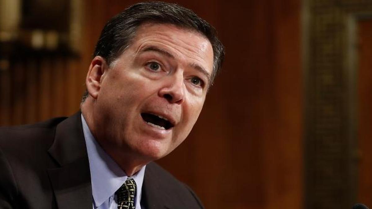 FBI Director James Comey testifying before the Senate Judiciary Committee.