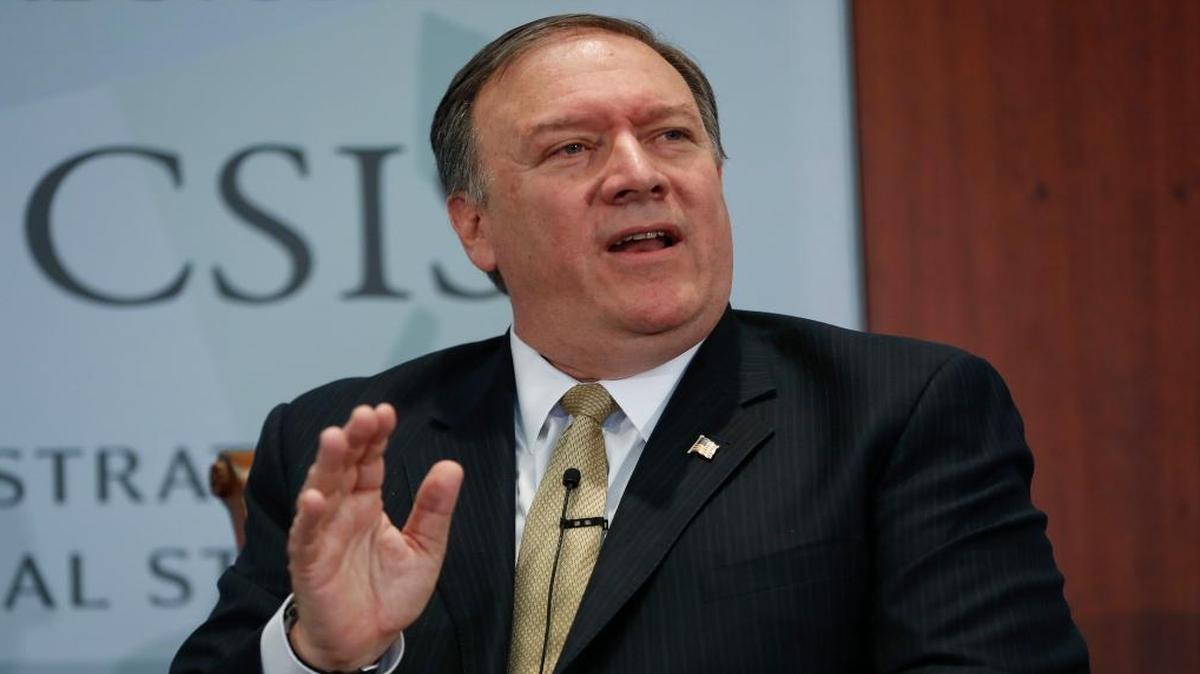 CIA Director Mike Pompeo at the Center for Strategic and International Studies in Washington, Thursday, April 13, 2017. Pompeo denounced WikiLeaks, calling the anti-secrecy group a "hostile intelligence agency."