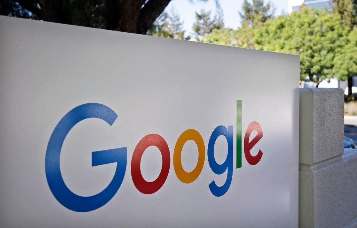 This 2015 file photo shows the sign outside Google headquarters in Mountain View, California.